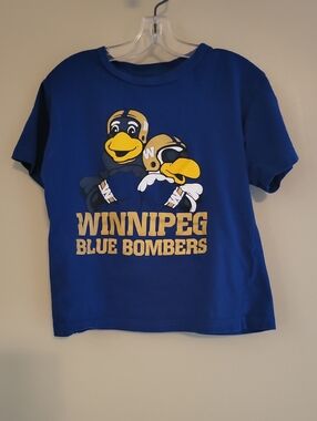 Winnipeg Blue Bombers royal blue mascot tee shirt
